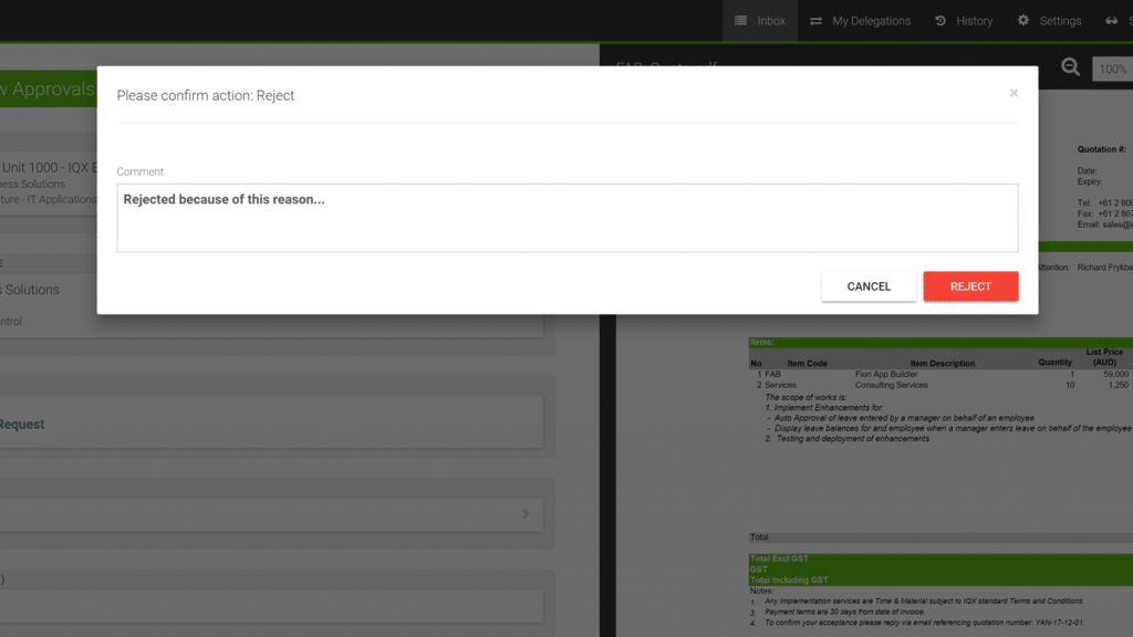 OneList Action Process