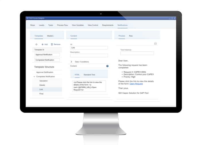 IQX AppBuilder for SAP Fiori Email Templates and Configuration