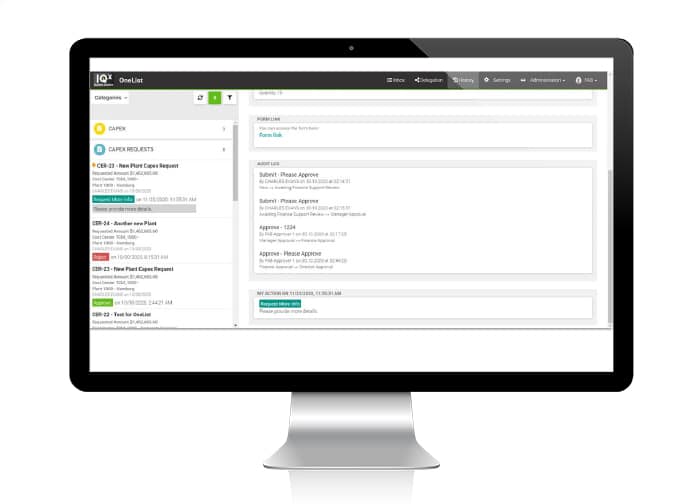IQX OneList New Features Screen V7.1.1