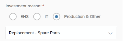 Investment Reason Function