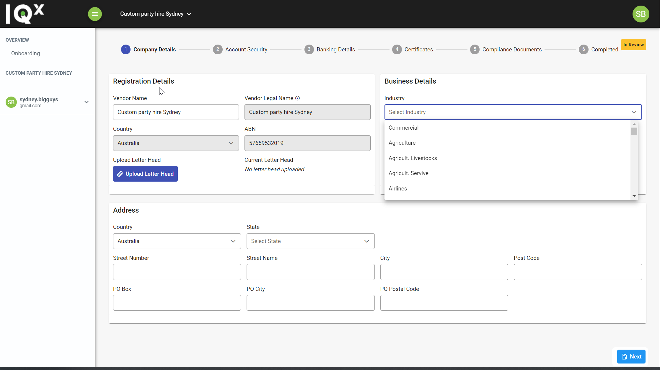 Intuitive Vendor Portal