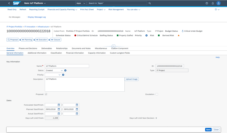 Screenshot displaying how SAP EPPM is a comprehensive capital planning and budgeting solution
