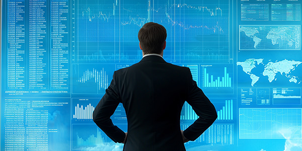 Business Man Analysing Supplier Data