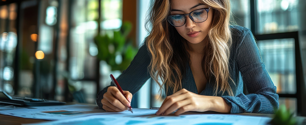 Office worker reviewing a Supplier Risk Scoring Model